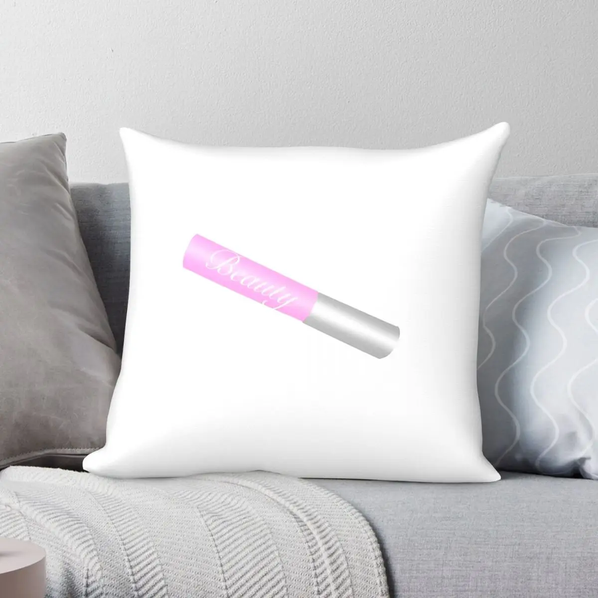 Beauty Lip Gloss Square Pillowcase Polyester Linen Velvet Printed Zip Decor Home 18