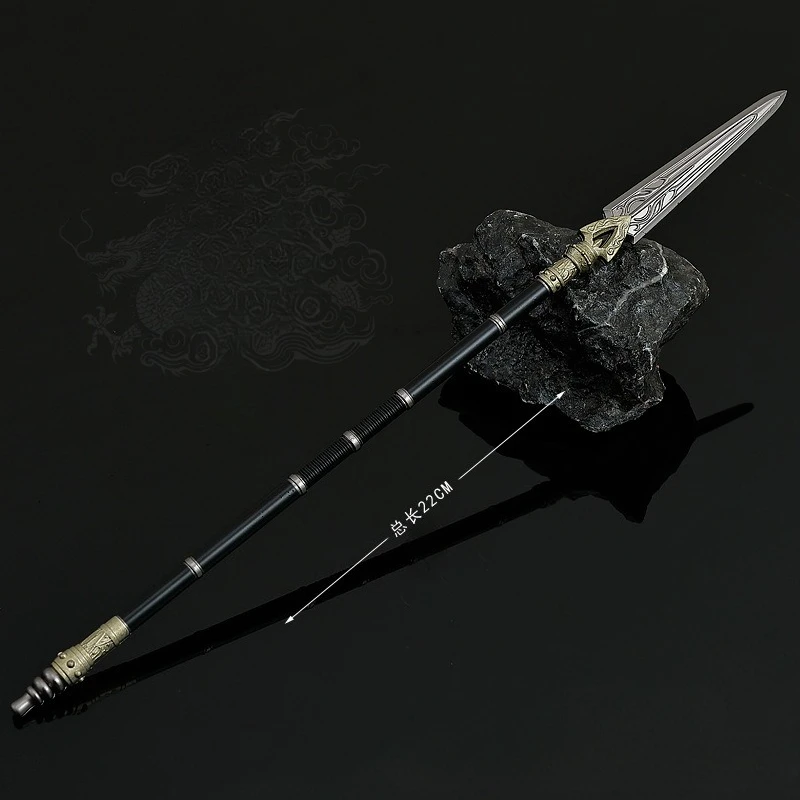 Modelo de armas frías de 22cm/8,66 pulgadas, adorno artesanal de Metal, nueve adornos de pistola increíbles curvados, modelo de exhibición de escritorio, regalos para niños