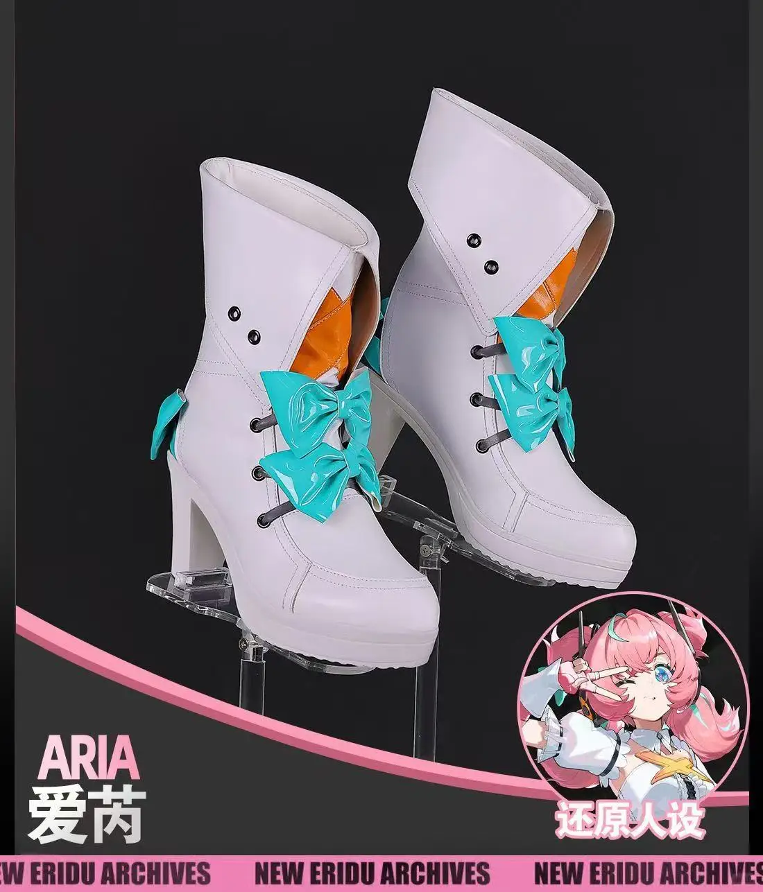 

Обувь для косплея Aria Lolita: белые кожаные ботинки на высоком каблуке, реквизит для игры Zenless Zone Zero, для Хэллоуина и рождественских вечеринок