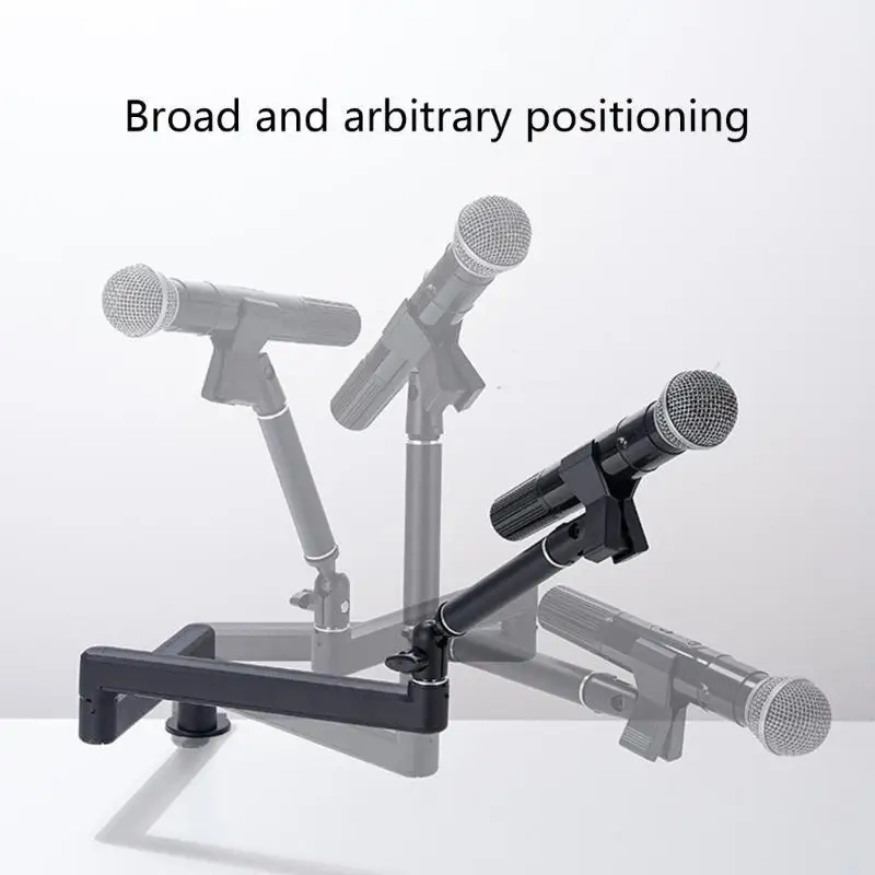652F Easy Installation Boom Microphone Stand Clamp for Desktop and Wall Mounting
