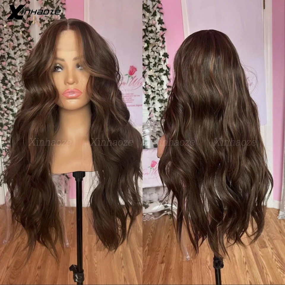 

Brown Highlight Body Wave 5x5 Silk Top Wig Brazilian Remy Transparent Lace Closure Wig 13x4 Lace Front Human Hair Wigs For Women