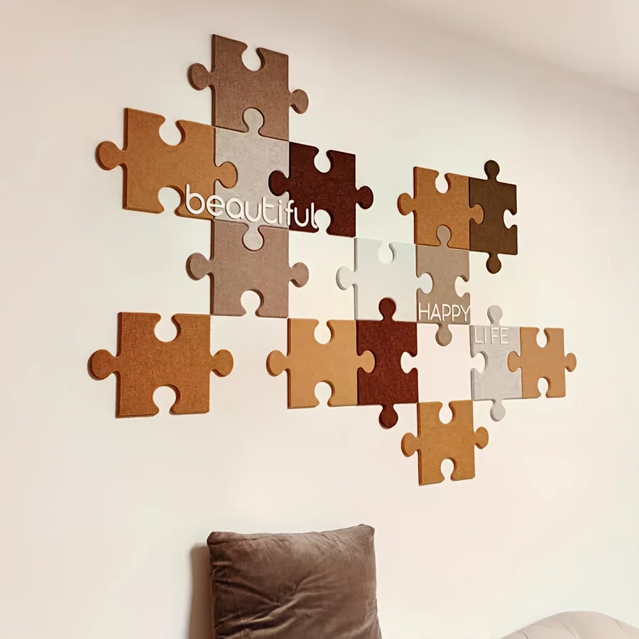 Creative Puzzle Felt Wall Stickers, 3D Puzzle Felt Bulletin Board & Photo Wall Display Board