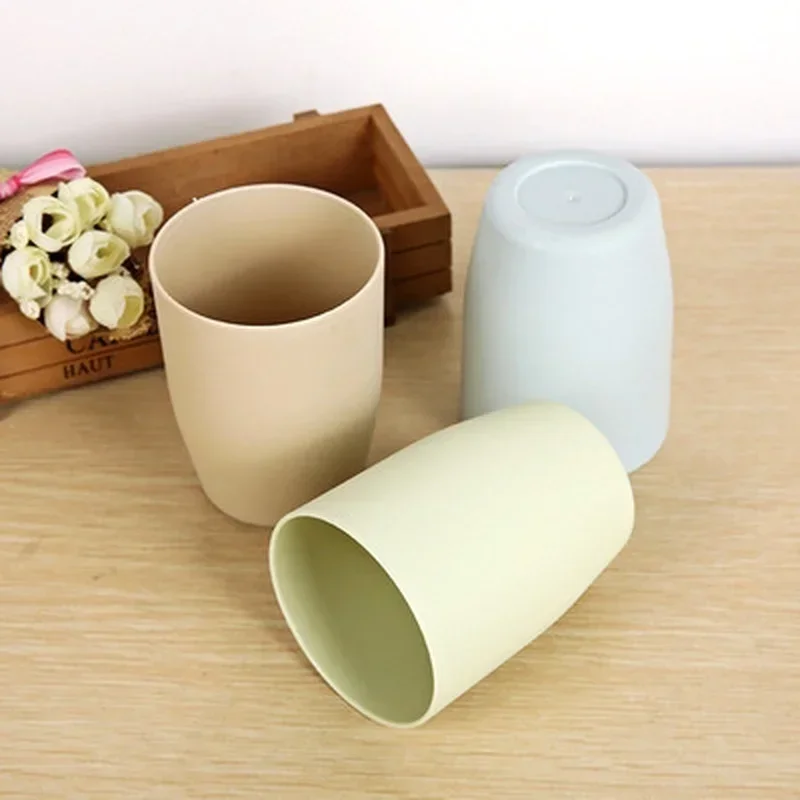 1 Pcs New Simple And Fresh Couple Brushing Cup Thickened Round Mouthwash Cup Plastic Water Cup Wash Cup Brushing Tooth Cylinder