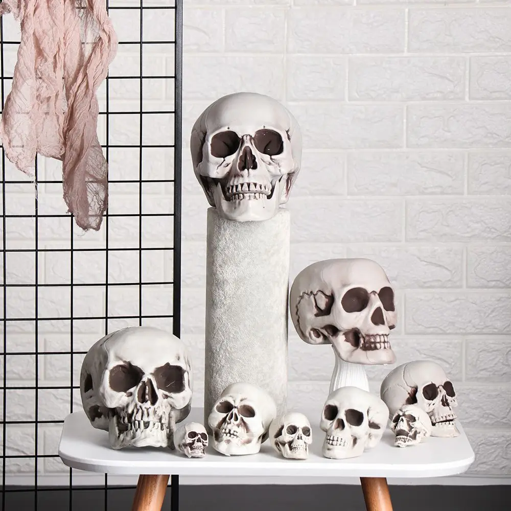 1PC Terrible Party Decoration Game Supplies Skull Head Halloween Props Human Skeleton Hanging Decor