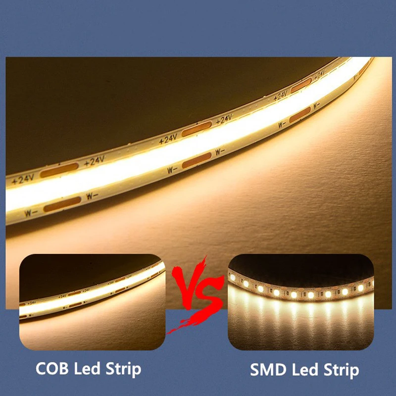 DC 12V 24V COB LED Strip Light 320LEDs/M Linear Dimmable 12 24 V Volt LED Bar Tape Ribbon For Room Kitchen Backlight Decoration