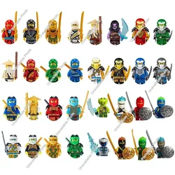 Figuras ninja garmadon mestres de spinjitzu jay zane kai nya lloyd samukai cole harumi violeta pyro cobra bloco de construção crianças brinquedo