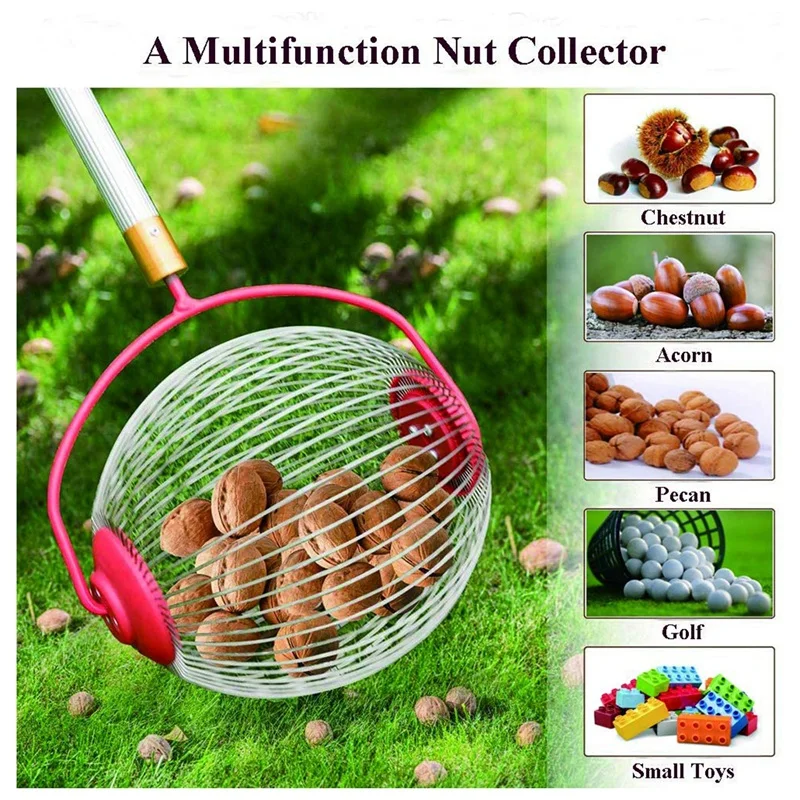 Nut Gatherer,Outdoor Manual Tools Picker Collector,Rolling Nut Harvester Ball Picker,Nut Gatherer Handheld