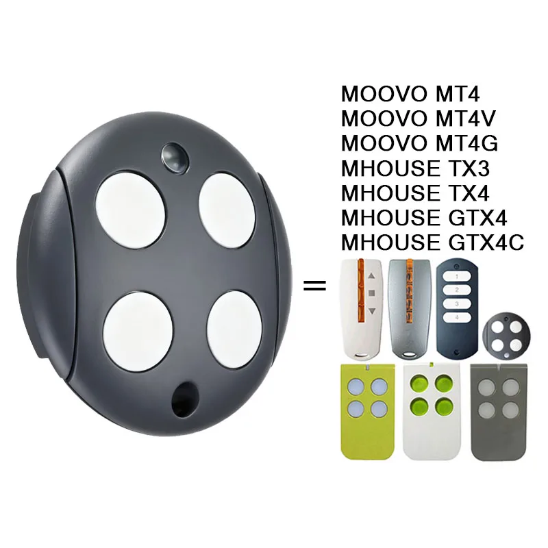 2PCS MHOUSE GTX4 TX3 GTX4C TX4 MOOVO MT4G MT4V MT4 Remote Control Gate Opener / Garage Remote Control Replacement 433 92MHz