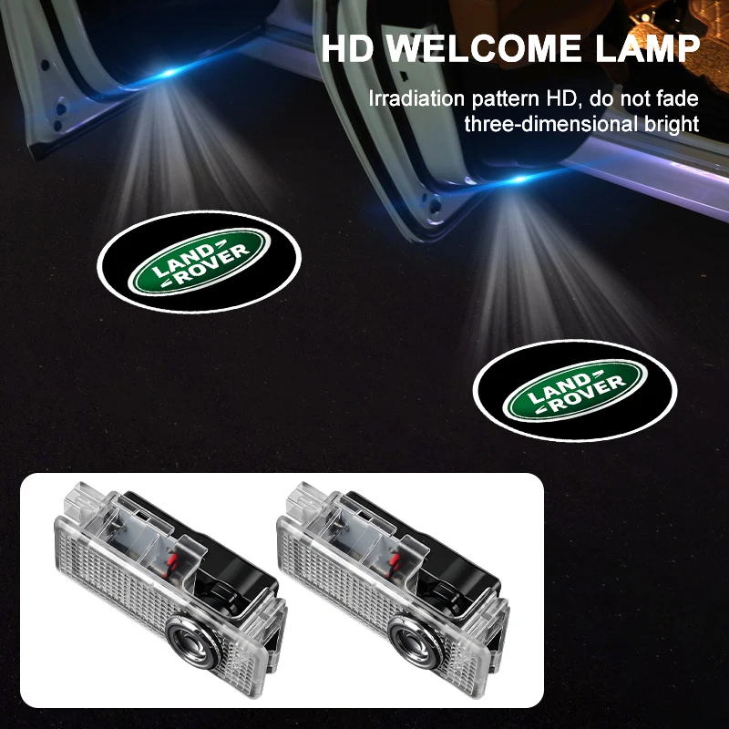 

2pcs Car Door Projector Lamps 3D Welcome Shadow Lights Car Styling For Land Rover Discovery 3 4 R4 LR2 Range Rover Evoque Sport