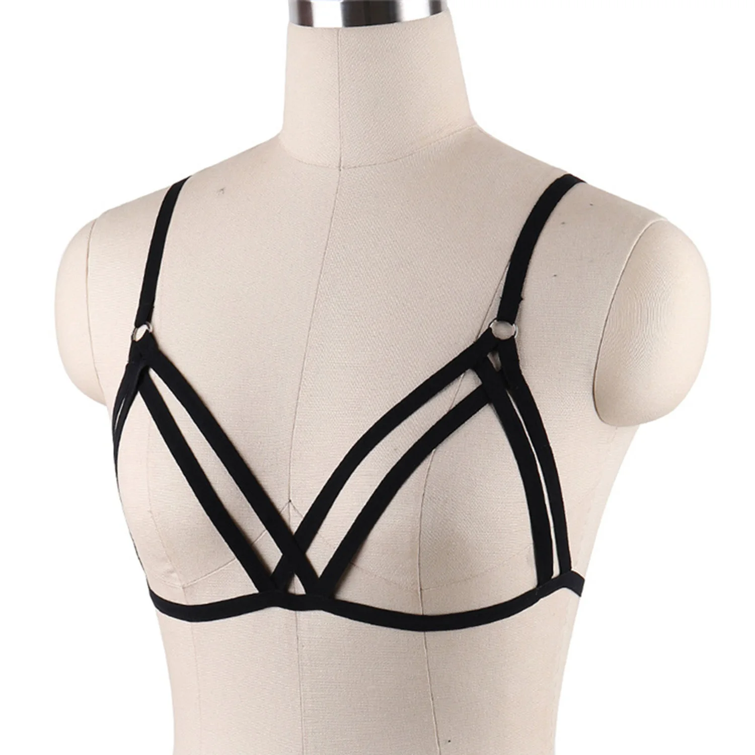 Hollow Out Harness Strappy Lingerie Bondage Body Harness Bra Lingerie Crop Tops Cage Lingerie Harness Belt Fetish Wear Women