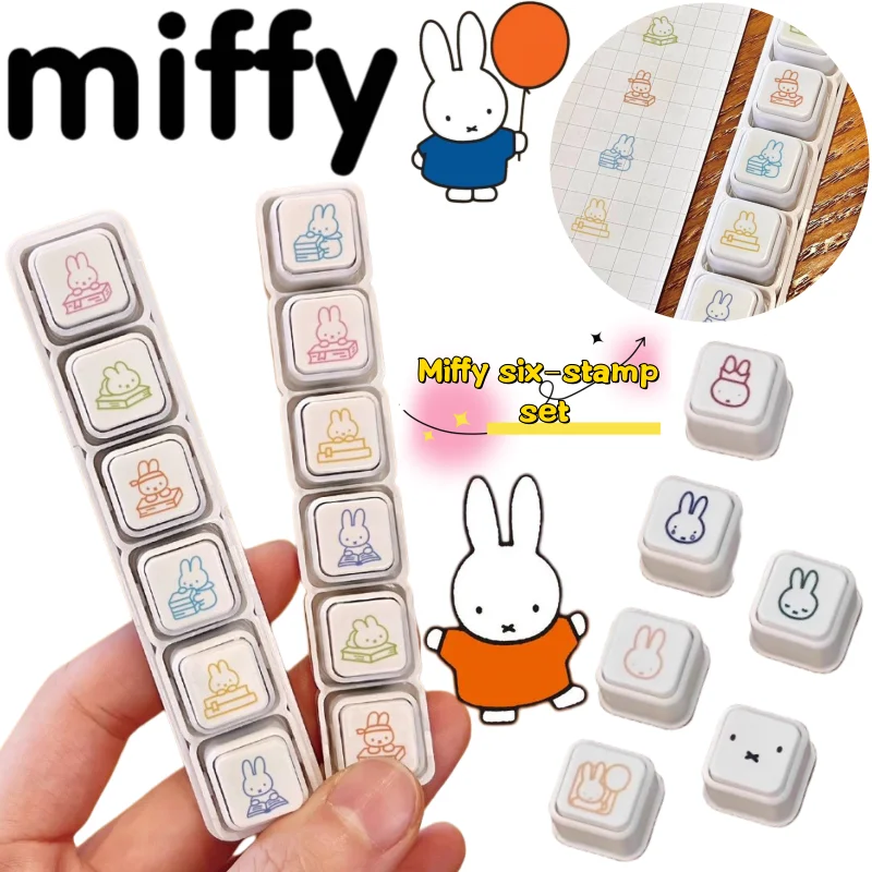 

New Miffy seal high color value animation cartoon rabbit printing creative removable six diy hand account punch card decoration