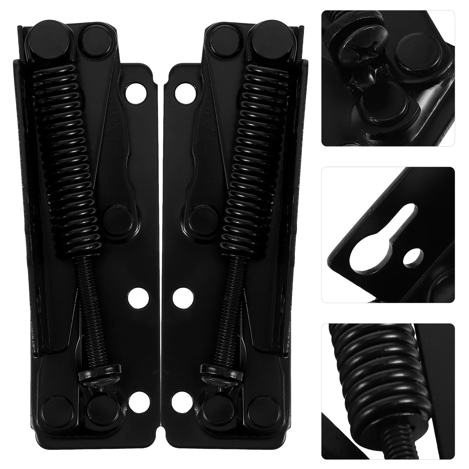 

2Pcs 85 Degree Black Spring Hinges Heavy Duty for Flip Up Cabinet Sofa Bed Furniture Storage Support Cabinet Restrictor Clips