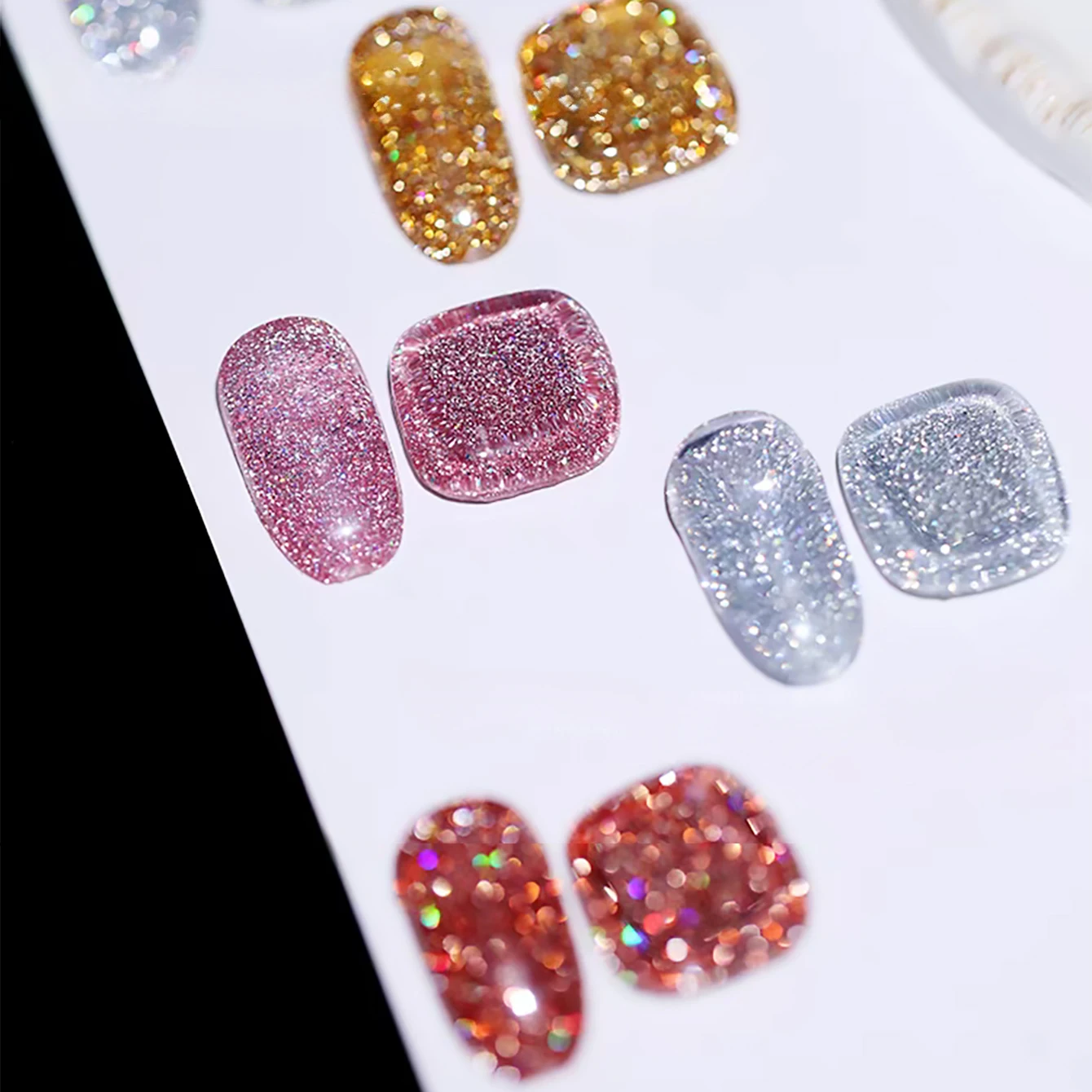 1-8 قطعة WS 2025 جديد عاكس ترتد Di بريق كسر الماس مسمار الفن سوبر فلاش كسر الماس هلام مسمار البولندية مستلزمات الأظافر