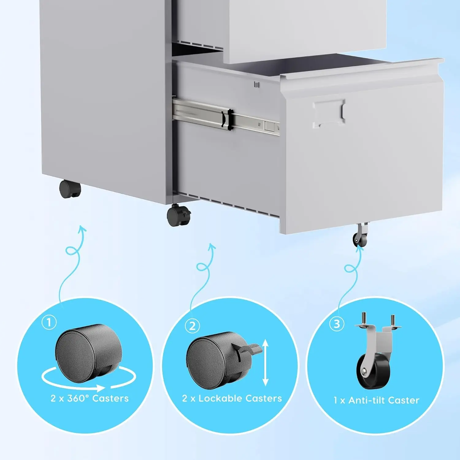 Lockable Metal Filing Cabinet,2 Drawer File Cabinet with Business Card Slot for Legal/Letter Size Home Office
