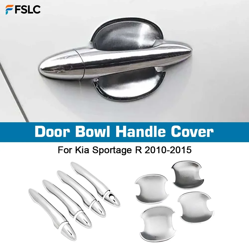 

⭐Genuine⭐ Car Upgrade Chrome Silver Door Bowl Handle Cover For Kia Sportage R 2010-2015 Cars Accessories Decoration