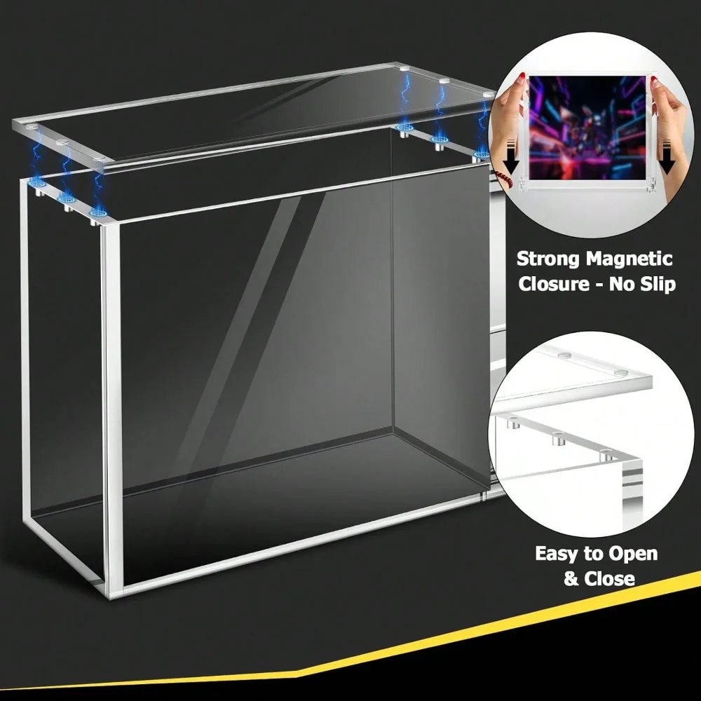 Collector Showcase Case for ETB, 5mm Thick Clear Acrylic Elite Trainer Box Protector with Magnetic Lid, TCG Storage Display for Sealed Collections, Trading Card Hobby Spaces, Bookshelf, Desk and Gaming Room Setup for Collector Cabinets and Shelves