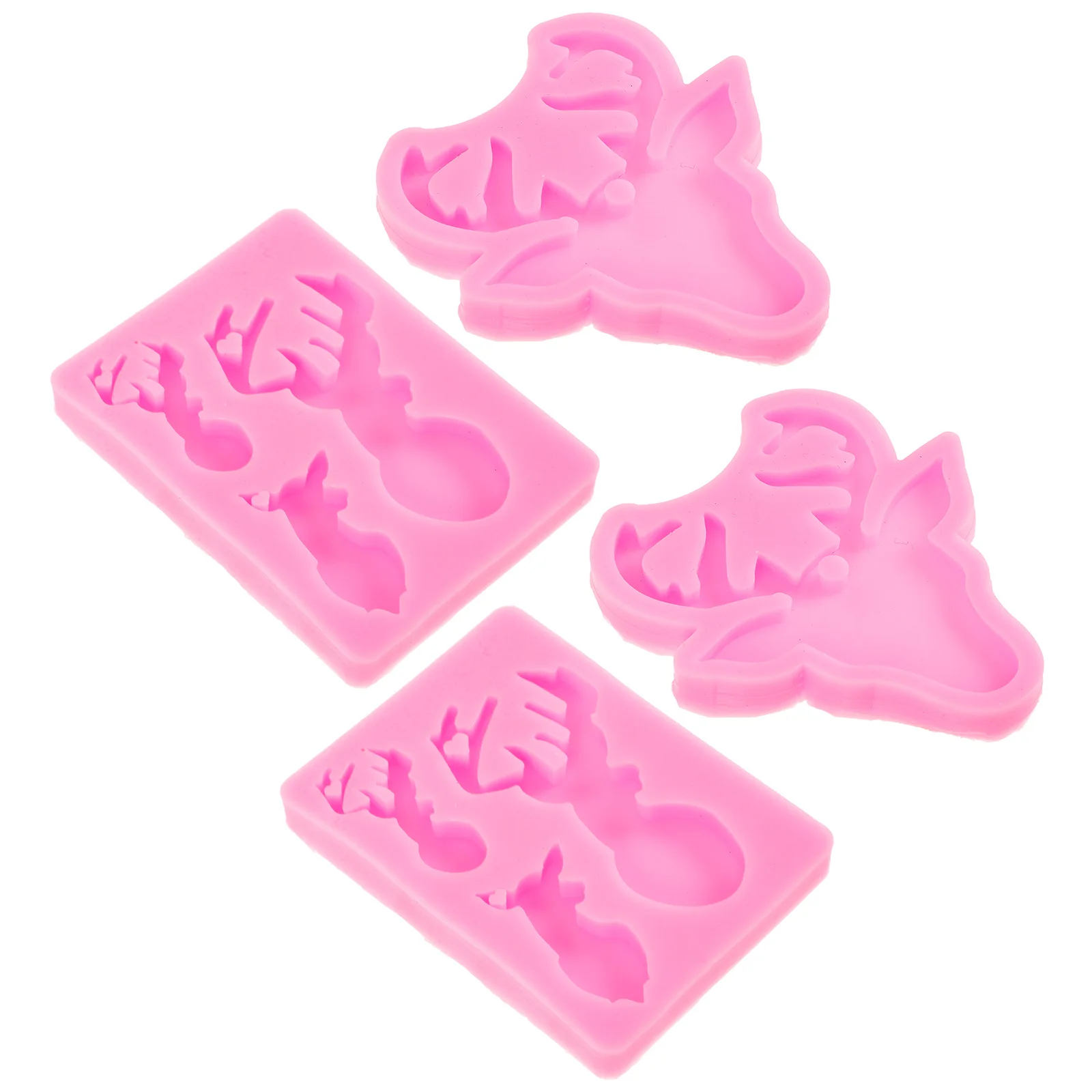 1 مجموعة الغزلان رئيس قالب من السيليكون DIY بها بنفسك الحرف راتنجات الايبوكسي الصب مرنة دائم الحيوان ديكور قوالب سلسلة مفاتيح من السيليكون