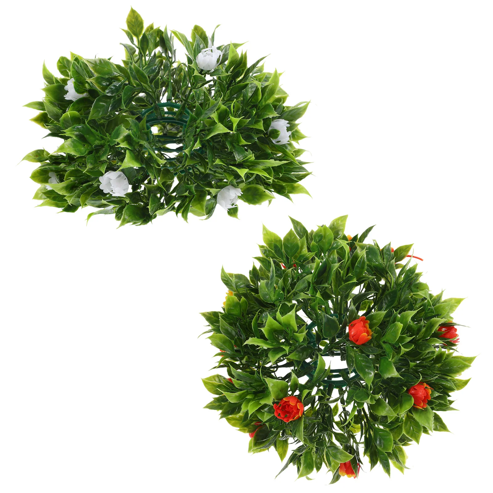 

2pcs Artificial Topiary Ball Hanging Decorative Ceiling Ornaments Green Leaf Plant Balls Simulation Grass Ball Decor For