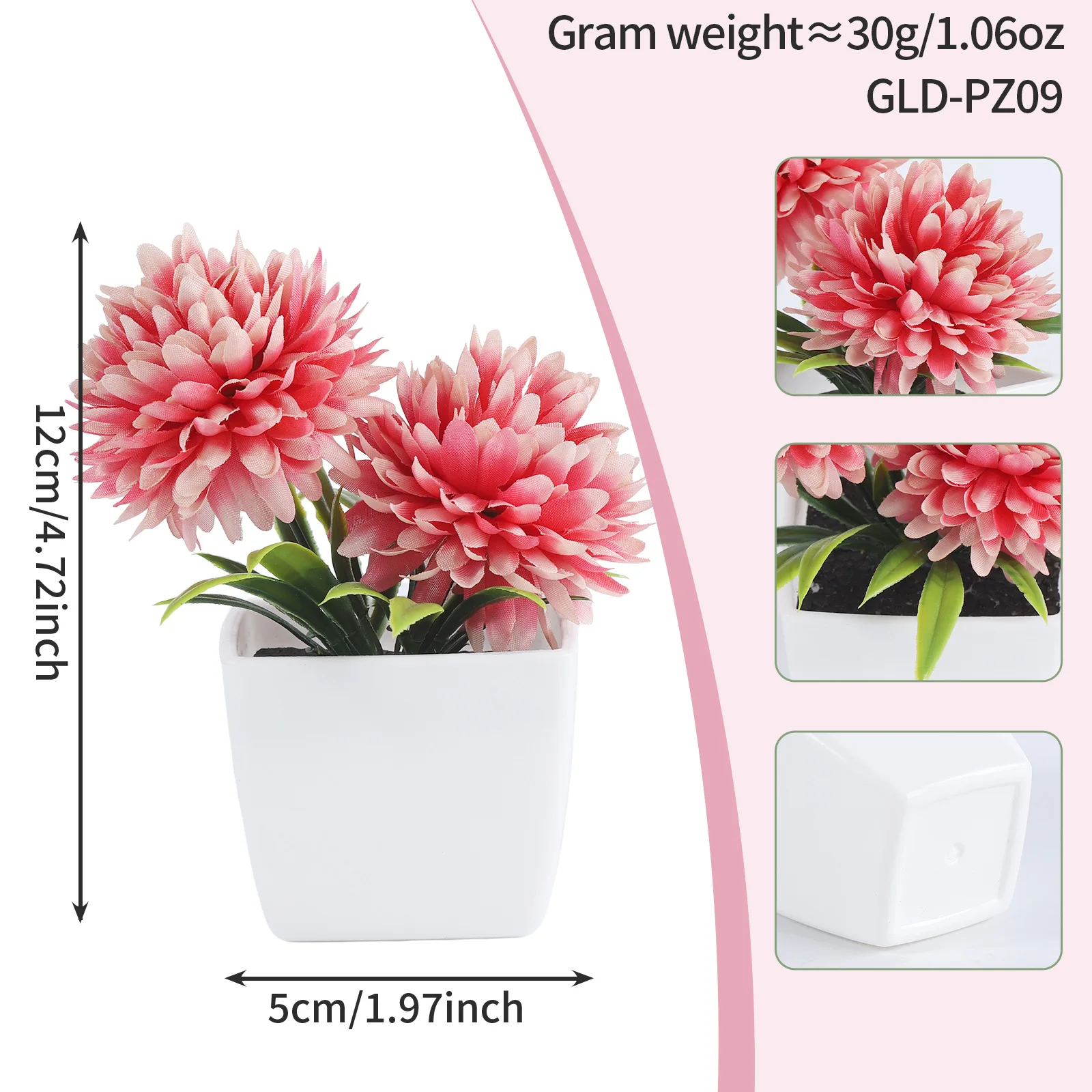 

Artificial Chrysanthemum Floral Piece in Pot for Neutral-Tone Interiors For Home Office Wedding or Lobby Decor