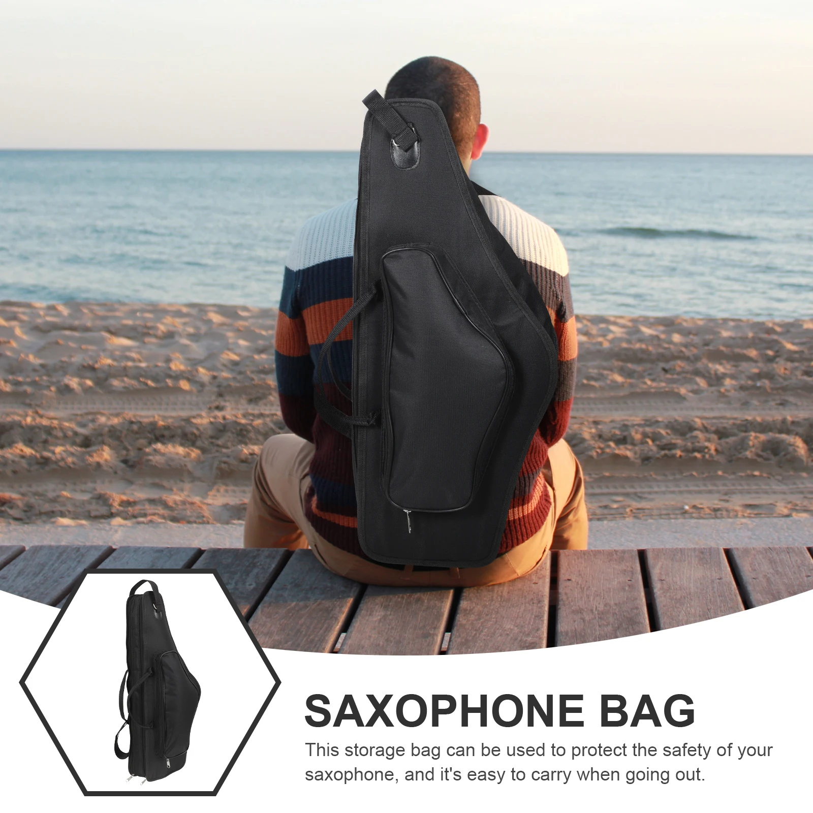 

Alto Saxophone Case Portable Storage Bag Shoulder Strap Handle Shockproof Protection Saxophone Case Instrument Bag
