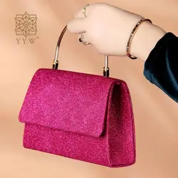 Mini Metal Top Handle Clutch Bags for Women Elegant Square Evening Party Handbags Ladies Crossbody Shoulder Messenger Purse Bags