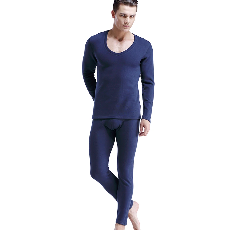 

5PCS Autumn and winter men's thickened velvet winter V-neck tight slim cotton long Johns warm underwear suit