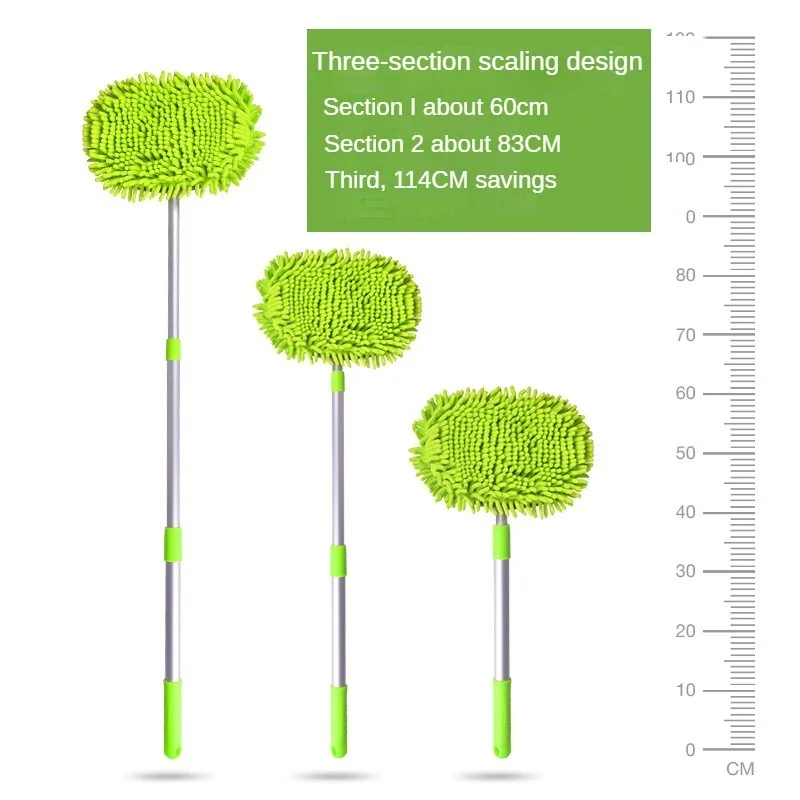 LEIBOO Car Wash Mop Cleaning Brush Telescoping Long Handle Cleaning Mop Retractable Car Wash Brush Auto Accessorie Cleaning Tool