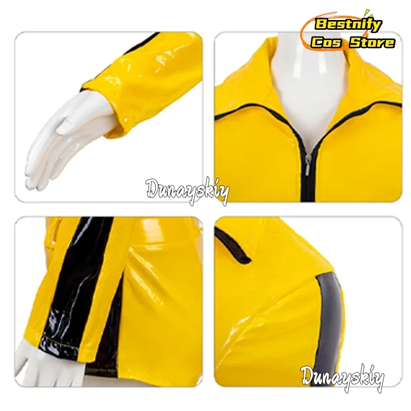 CosplayMovies ビルコスプレ衣装花嫁 Cos 黄色 PU 皮質制服女性のための大人のアニメハロウィンパーティースーツロールプレイ