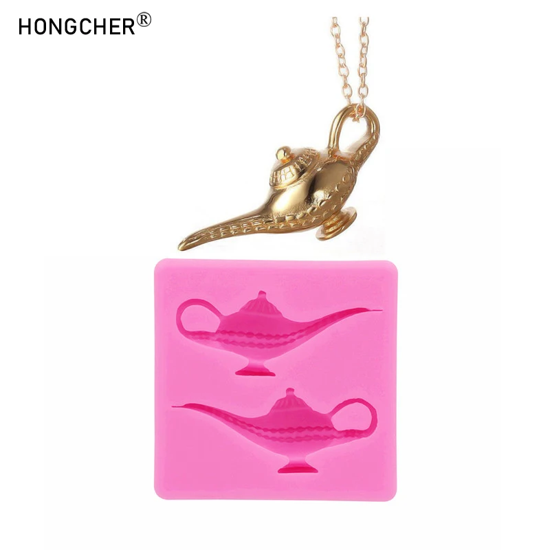 Wish Aladdin Lamp Pendant Necklace Personalized Retro Men and Women Fashion Accessories Jewelry Silicone Molds
