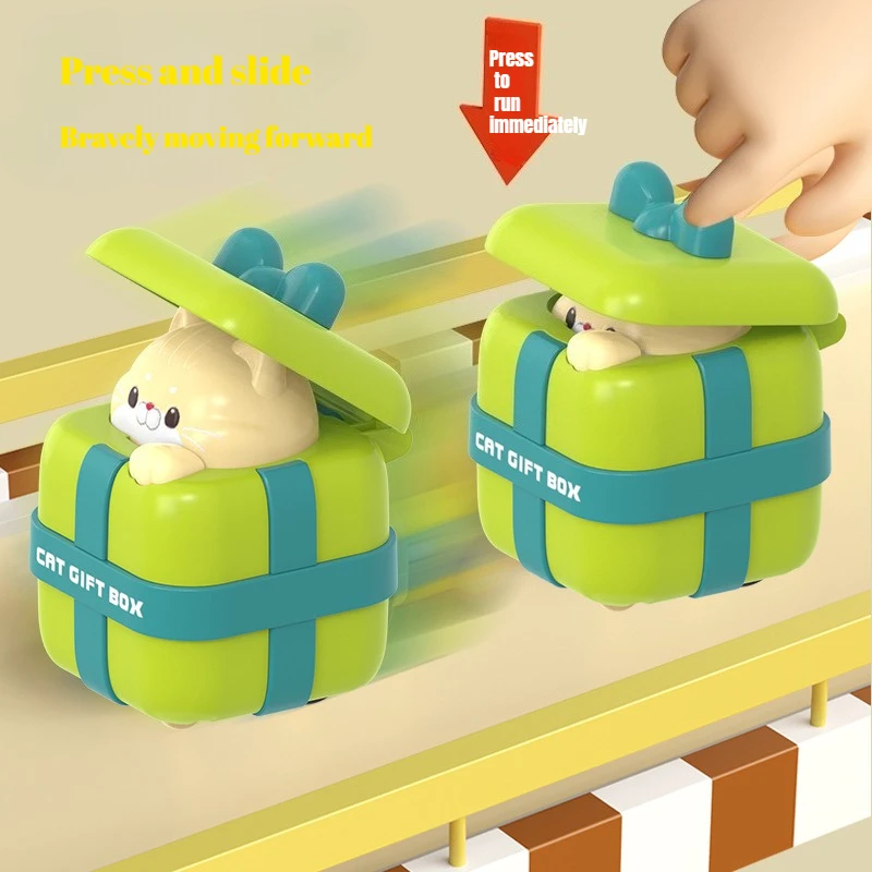New Pull Back Cars Cute Cat Press Vehicle Toys Creative Cartoon Inertia Power Truck Car Collectible Puzzle Toy For Birthday Gift