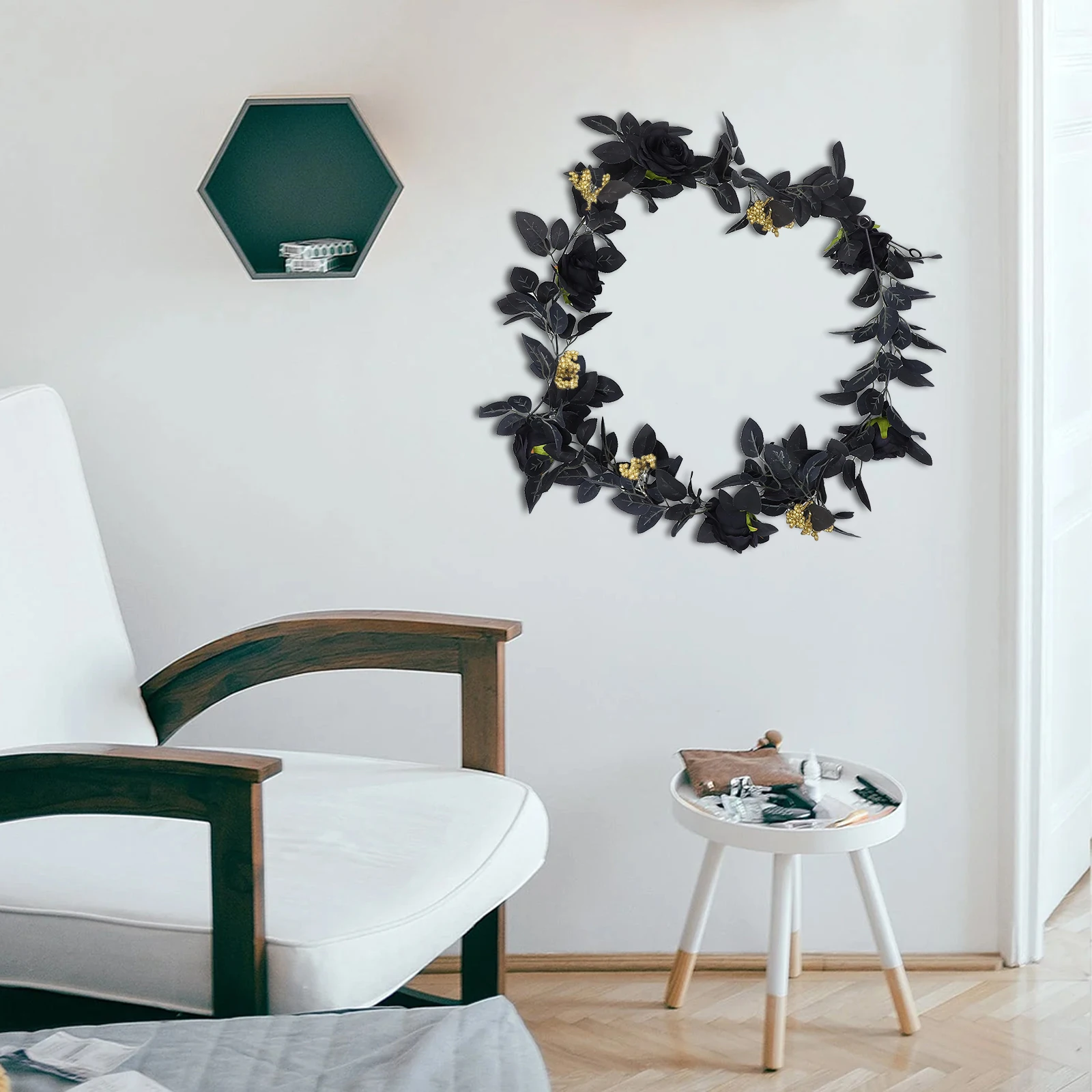 

1Pcs Simulation Black Rose Hanging Decor Artificial Vine for Home Restaurant Hotel Party Decorative Plant Pendant