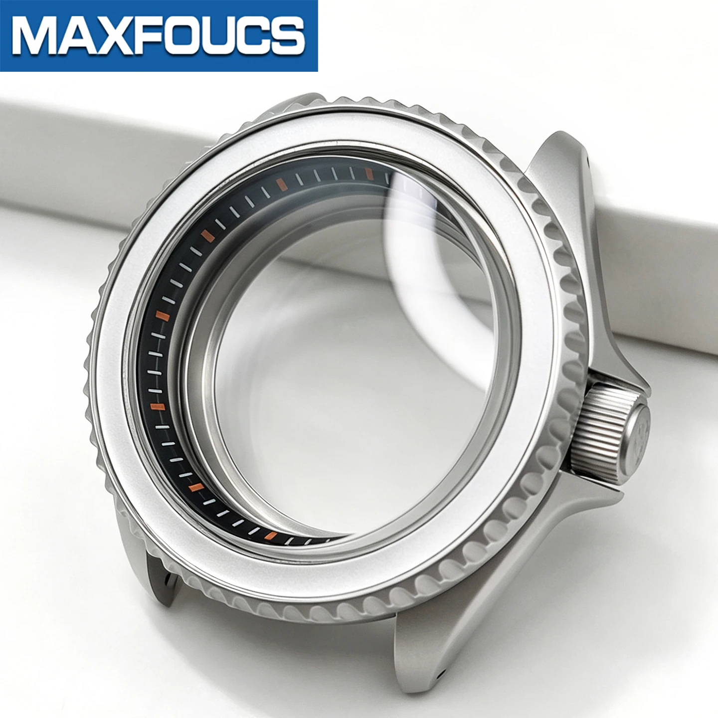 SKX Classic Mattsilbernes Uhrengehäuse 3-Uhr-Position Edelstahl MOD NH35 NH36 4R36 Krone Saphirglas Kundenspezifisches Zubehör – Detail 15
