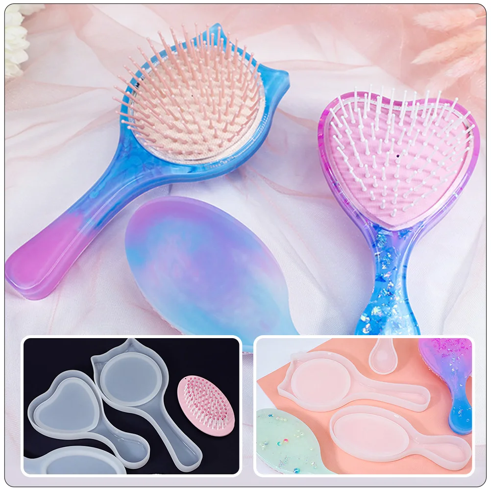 

1set Cat Ear Comb Mold Silicone Epoxy Brush Crafts Making Plastic Supplies Casting Reusable DIY Handcrafts Jewelry Accessories