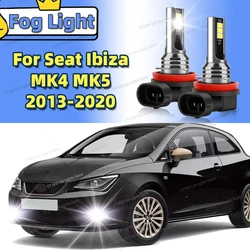 2Pcs LED Car Front Fog Light Canbus Lamps Bulbs Fit For Seat Ibiza MK4 6J 6P MK5 KJ 2013-2020 2014 2015 2016 2017 Auto Accessory