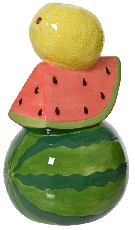 Decoratieve vaas porselein dolomiet hoogte 21cm watermeloen citroen