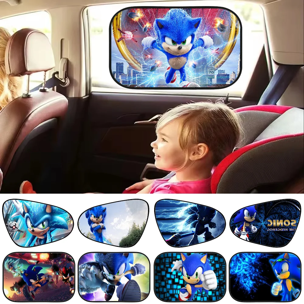 Game S-Sonic The Hedgehog Universal Car Windshield Sunshade Reflector Folding Window Cover Protector Insulation Auto Accessories