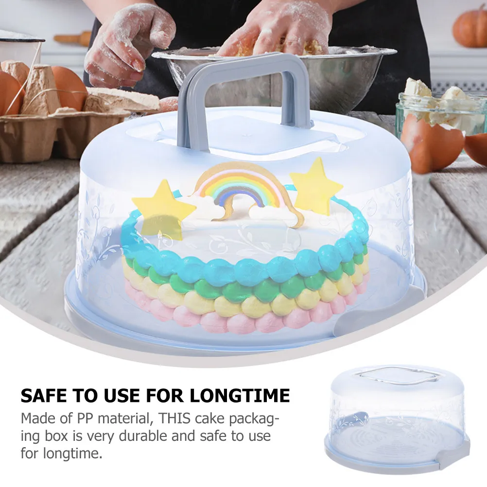 2Pcs Reusable Cake Box Heavy Duty Cake Container with Carry Handle Secure Buckle Closure Portable Bread Box for Party Wedding