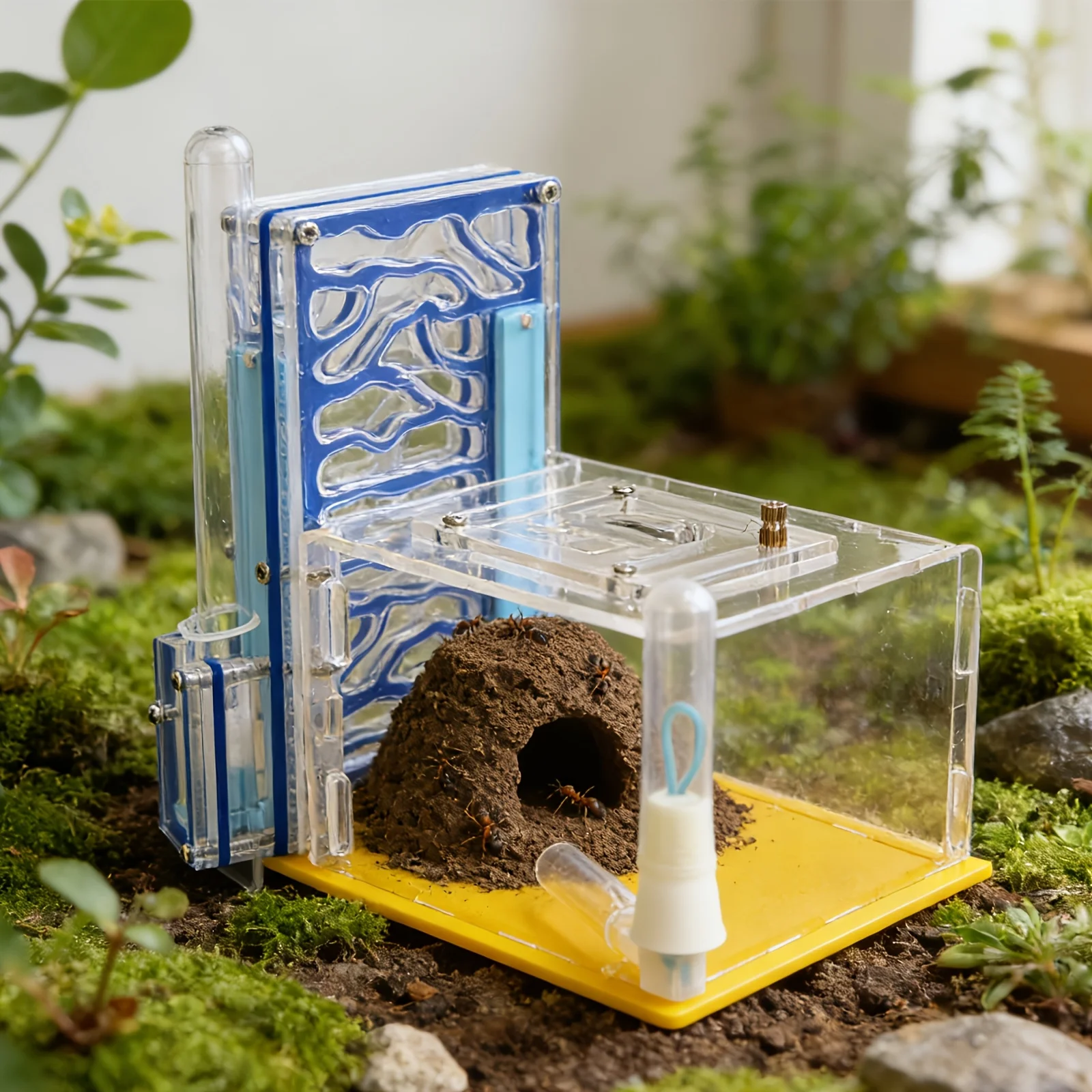 DIY assembly of T-shaped ant nest acrylic high transparency ant house with built-in feeding area, insect feeding villa