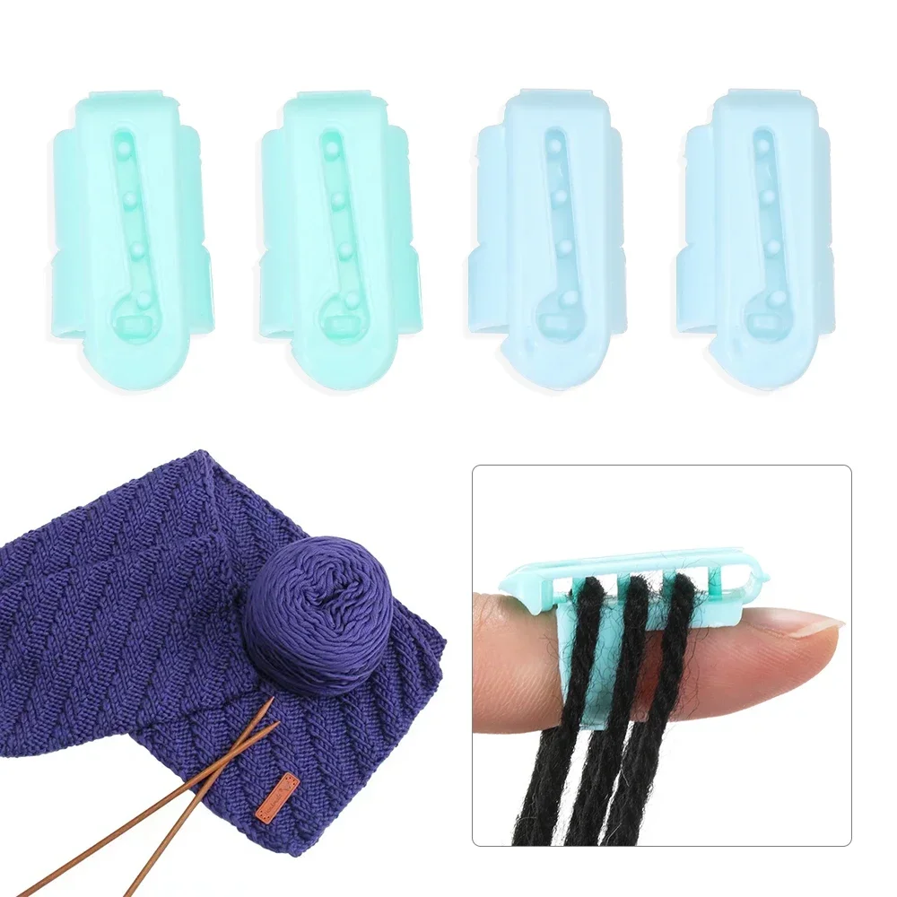 4Pcs/Set Finger Splitter Knitting Thimble Crafts Ring Type Knitting Tools Finger Wear Yarn Spring Guides Plastic Needle Thimble