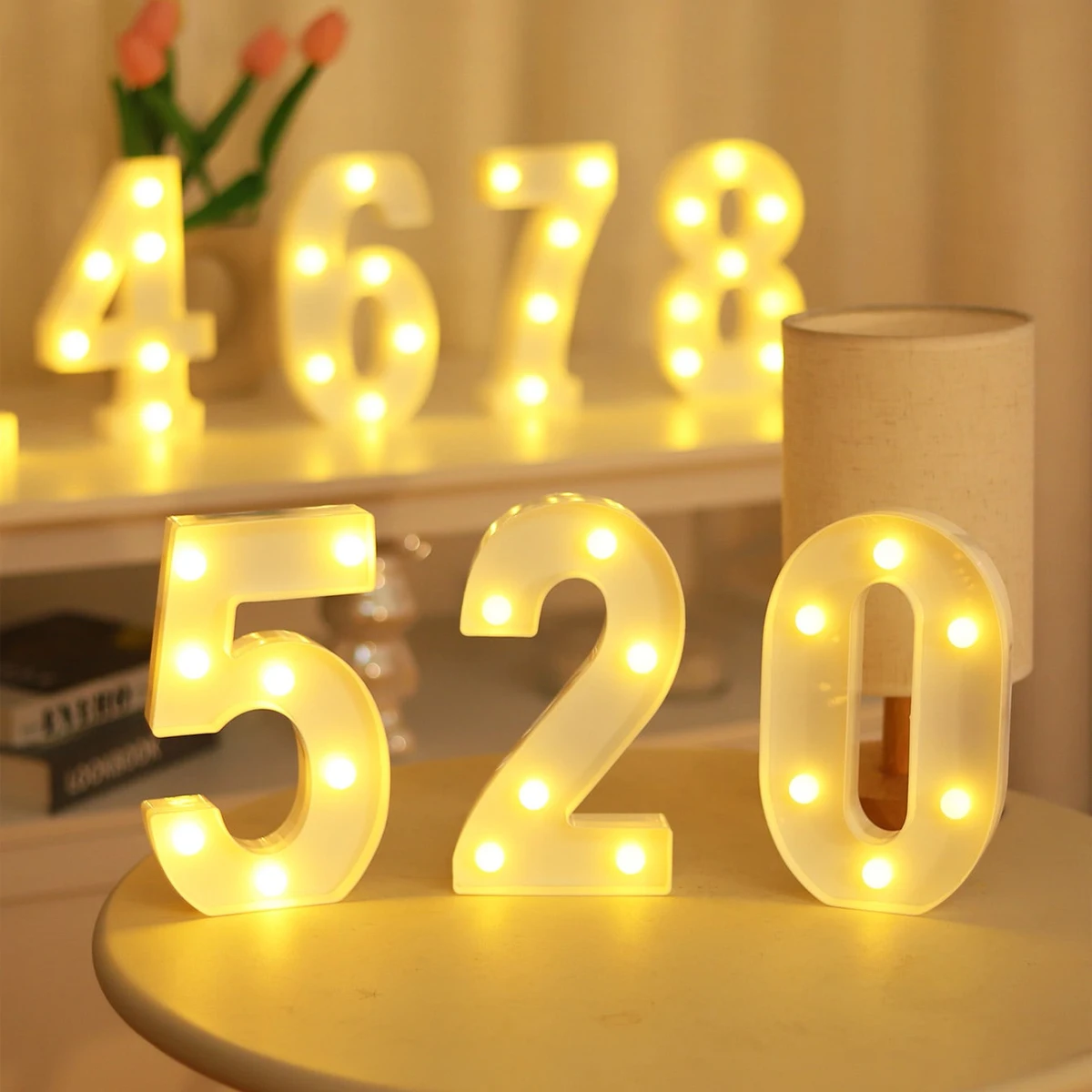

Number Letter Lamp Luminous Alphabet LED Lights Decororation Night Light for Home Wedding Birthday Christmas Party Decor 2024