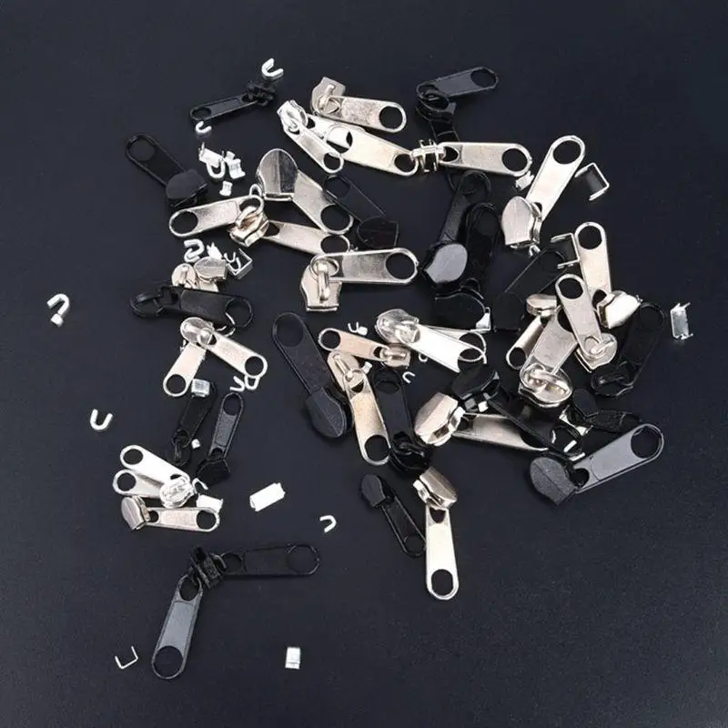 

Q0KA 85pcs/set Zipper Rep Sewing for Jacket Slider Install Plier Metal Lock Pull Replacement for Head Garment Accessories