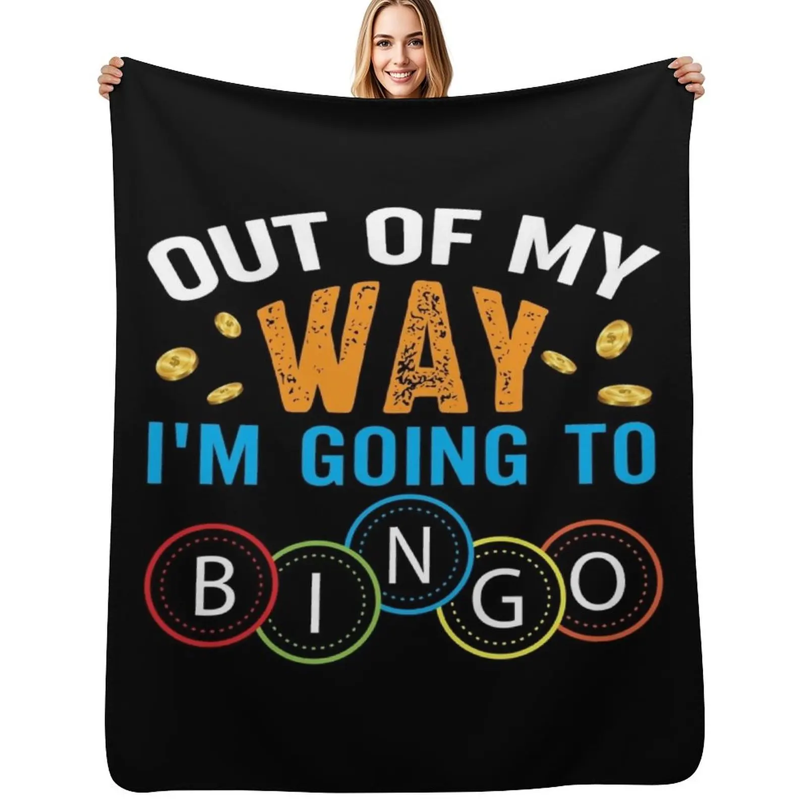 

Out Of My Way Im Going To Bingo Throw Blanket Travel Size Cozy Blanket for Plane Train