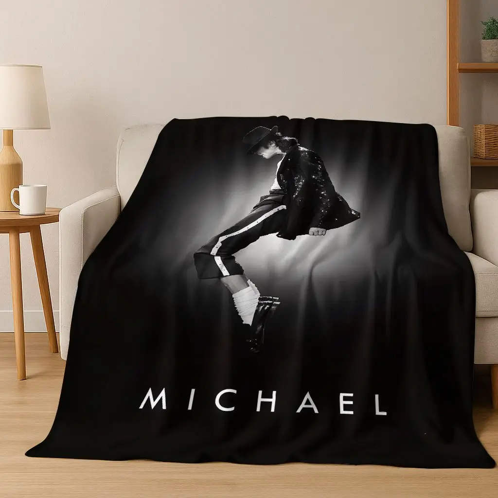 

Fashion MJ Michael Jackson King of Pop Art Flannel Blanket,Cozy Soft Throw Blanket for Home Bedroom Bed Sofa Picnic Cover Gift