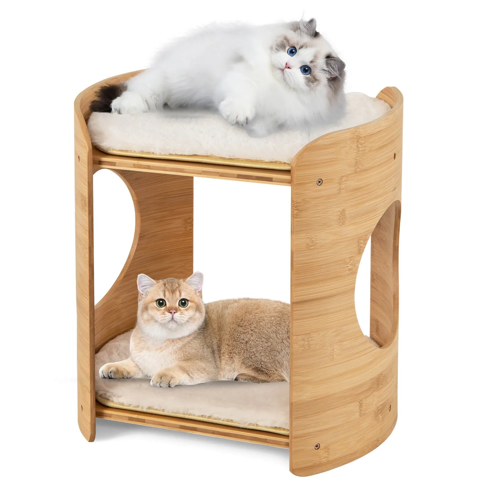 

2-tier Cat Tower for Indoor Cats w/ Double Beds Removable & Washable Cushions