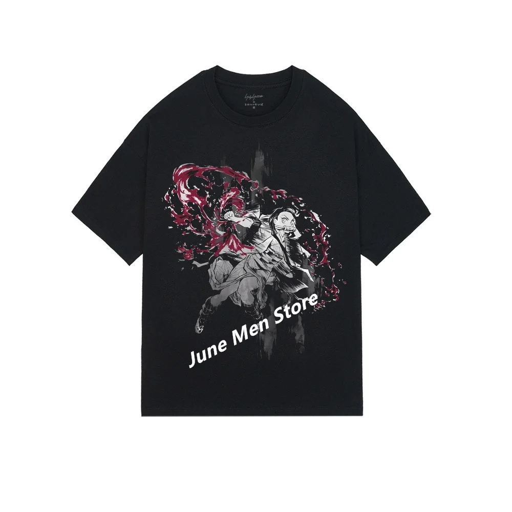 (Uniqlo) Anime ghost killer Yohji Yamamoto wind charcoal Hariro Men Cotton Tshirt Top Summer Women Men Cotton Tshirt Kid T-Shirt