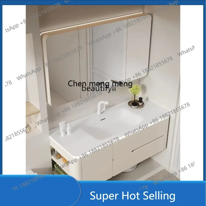 

A85 Household Whole Washbin Bathroom Cabinet Combination Oak Paint Skin Feeling Washbasin Washstand Customization