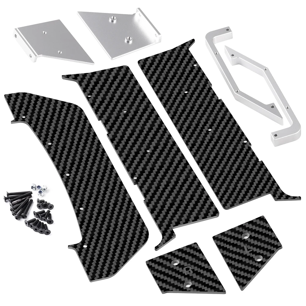 AXSPEED-Juego de protector inferior de placa de deslizamiento de chasis de fibra de carbono para piezas de mejora 1/8 A-RRMA VENDETTA 3S