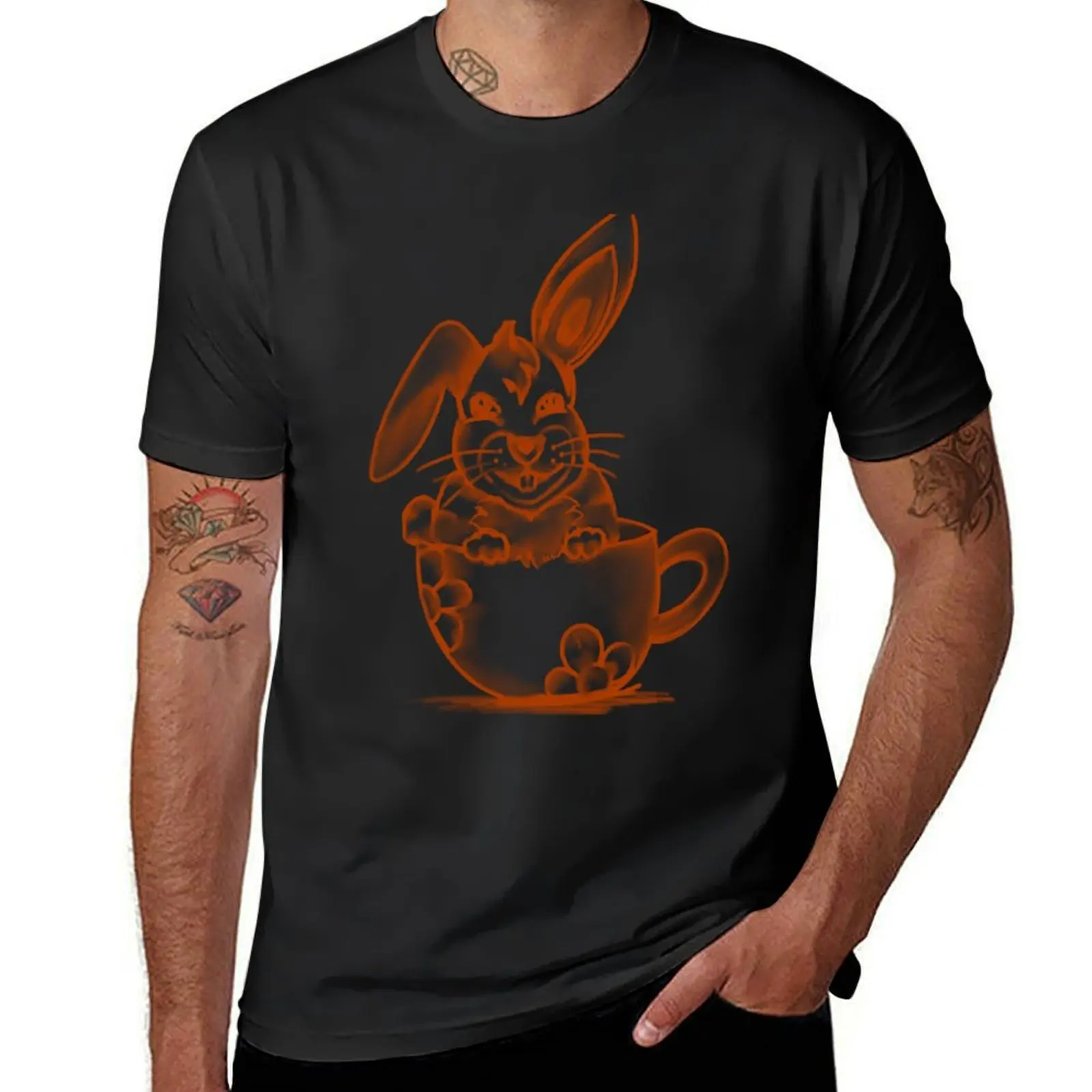 bunny rabbit cute tan colored coloured bunny rabbit T-shirt quick-drying anime anime clothes mens cotton t shirts