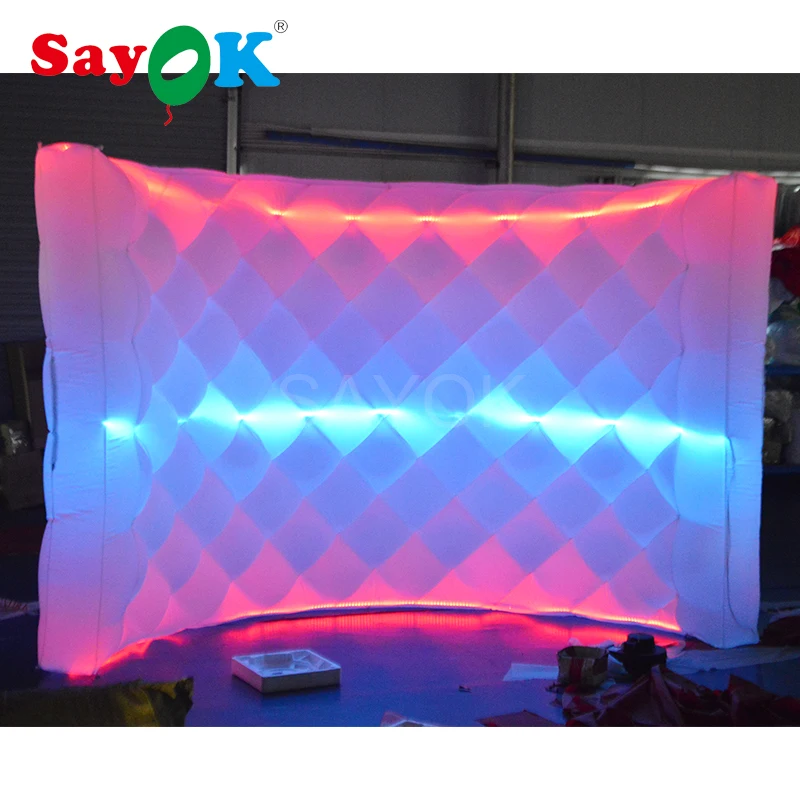 

Inflatable photo booth backdrop with 3 LEDs for party and wedding advertising, new design