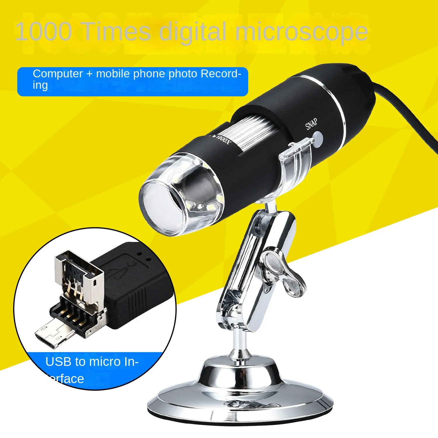 

Adjustable 1600X 2MP 8 LED Digital Microscope Handheld Portable Digital USB Magnifier Electronic HD Magnification Endoscope